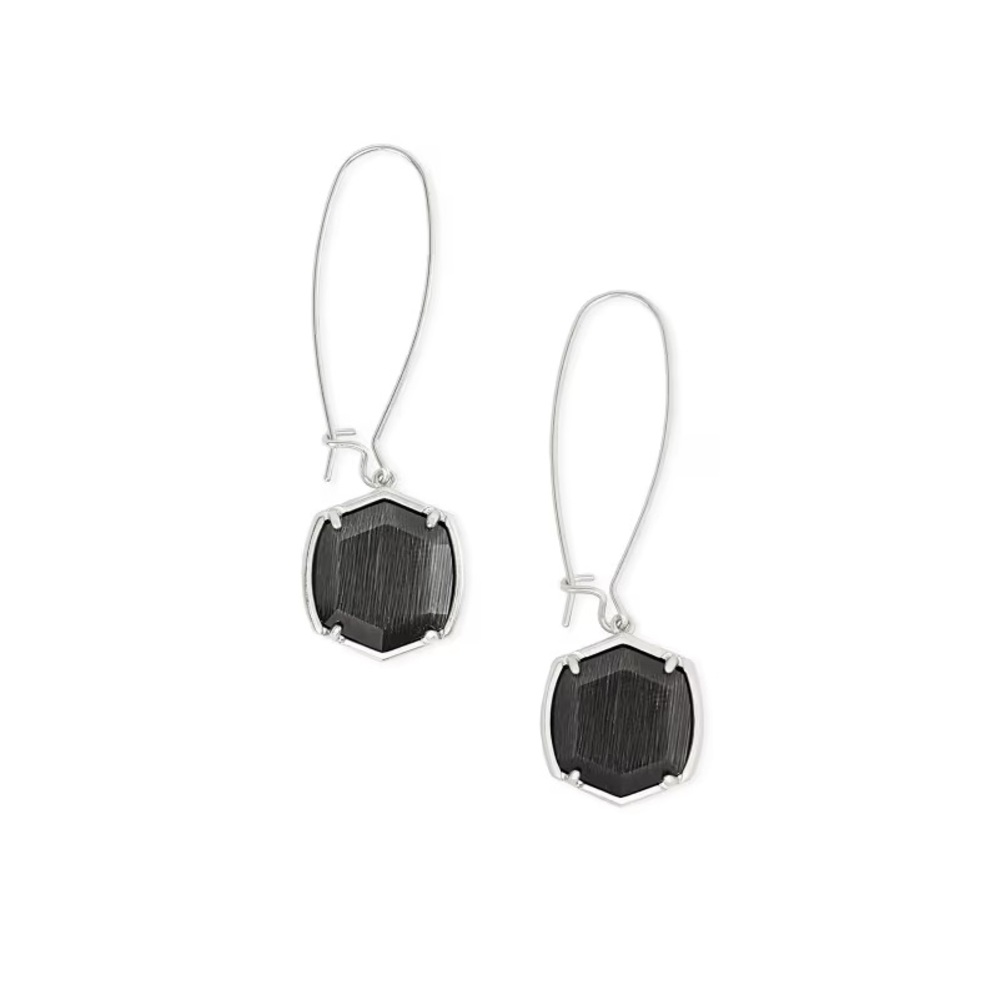 Kendra Scott Davis drop earrings silver and black